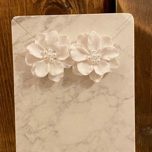 White Magnolia Stud Earrings